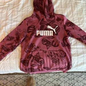 Puma Maroon Floral Hoodie